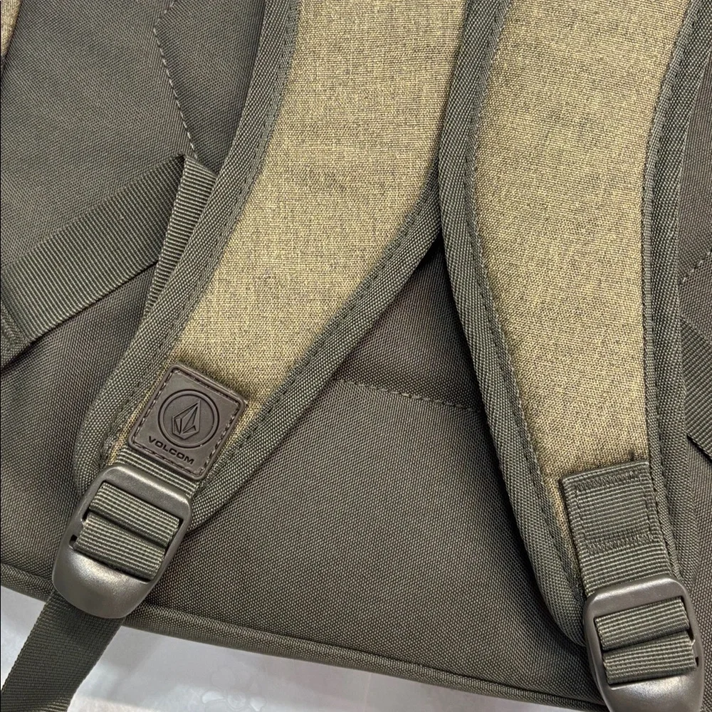 Volcom Academy many pocket Olive and Gray Backpack bag